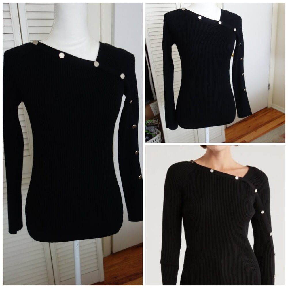 Elie Tahari - Asymmetric Neck Sweater - size S - NEW with Tags